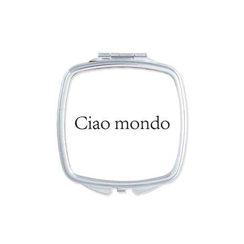 Hello World World Italian Art Deco Gift Moda espelho portátil Compact Pocket Maquia