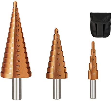 XMeifeits Etapa Droca de etapa Bit 4-12/20/32mm A ferramenta de perfuração de metal de madeira de madeira etapa de cone de perfuração