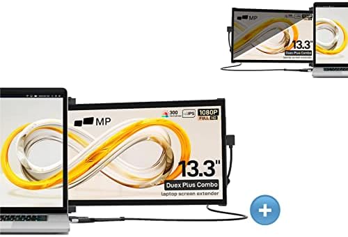 Duex Plus Combo com tela de privacidade, Mobile Pixels Monitor portátil 13.3 Full HD IPS Monitor duplo para laptops, USB C/USB A Plug and Play