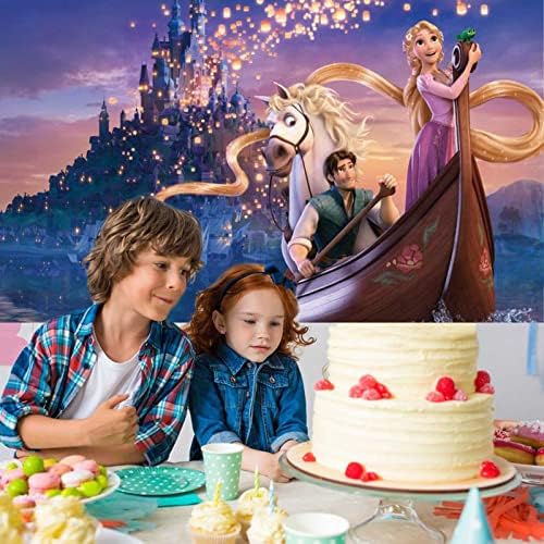 FAFAFA RAPUNZEL FESTIPES, BANNER DE FESTO DE BINDERNY TIRNANTE 5X3 pés, cenário da princesa, Rapunzel Princess temático