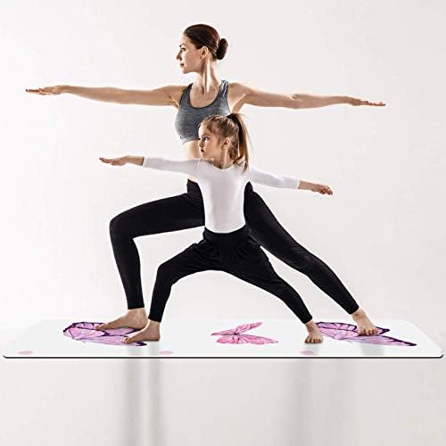 Siebzeh Butterfly Pink Premium grossa de ioga mato ecológico saúde e fitness non slip tapete para todos os tipos de ioga de exercício e pilates
