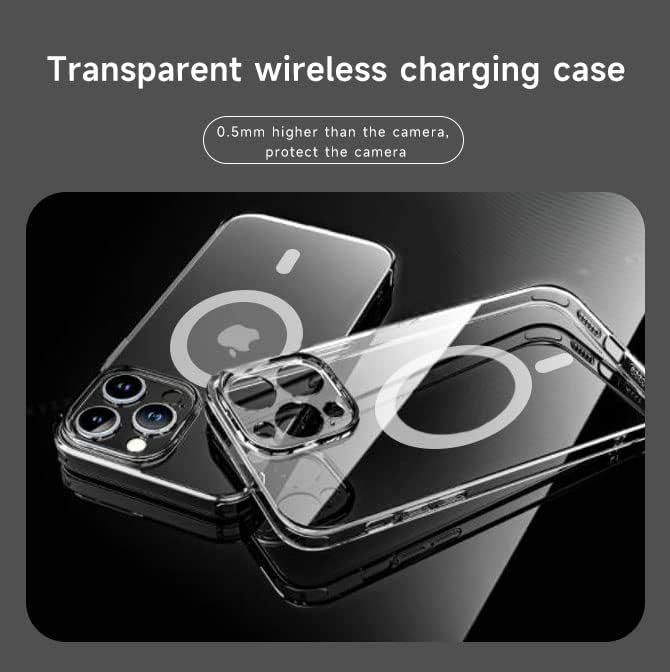 Elisorli Compatível com iPhone 13 6,1 polegadas Caixa cristalina Acessórios de células magnéticas Cristal