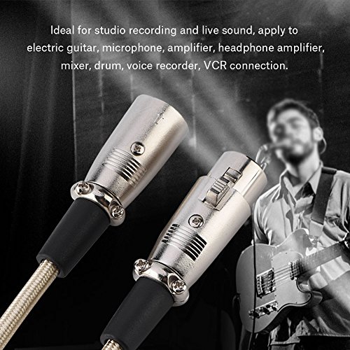 Cabo XLR, cabo de microfone XLR, amplificador de fone de ouvido forte de alta resistência à tração para amplificador de microfone de guitarra elétrica para o amplificador de microfone