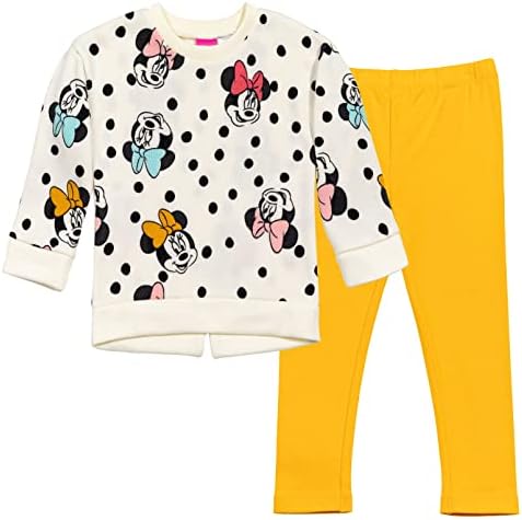Disney Minnie Mouse Baby Girls Fleece Sweatshirt e Leggings Roupet Set Infant To Big Kid
