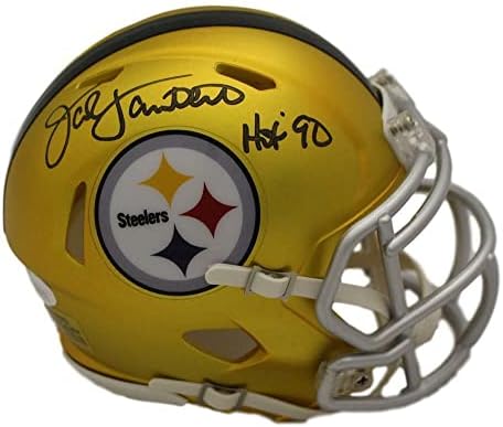 Jack Lambert autografou/assinado Pittsburgh Steelers Blaze Mini capacete Hof 14350 - Mini capacetes autografados da NFL