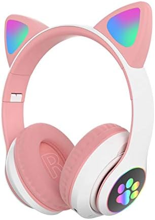 Fone de jogo de jogo estéreo de Calidaka para PC, celular, cancelamento de ruído sobre fones de ouvido sem fio com RGB LED LUZ DRESA MEMÓRIA SOFT MEMÓRIA EARMUFFS Bluetooth 5.0 para menino/meninas