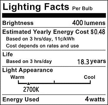 Iluminação LXCOM Bulbo LED decorativo 4W D110 LED EDISON LUZ LUZ E26 BULS VINTAGE