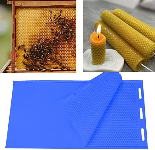 Fundação de abelhas Fundação Pressione Molde de apicultura Silicone Flexível Cera de colméia para Machine Foundation Sheets Ferramenta de imprensa para apicultor (Molde de silicone da Fundação de A Beeswax - Blue