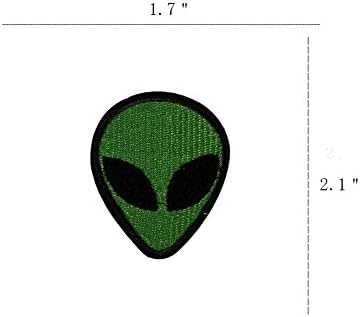 Xunhui Alien Head Patch Ferro bordado em remendos para roupas adesivos de tecido DIY Apliques de distintivo de acessórios ５pcs （1,7 ＂x2.1＂