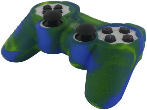 Skque Silicone Soft Protective Case Tampa para Sony PlayStation 3 Controller, Camar Pattern, Blue, Green