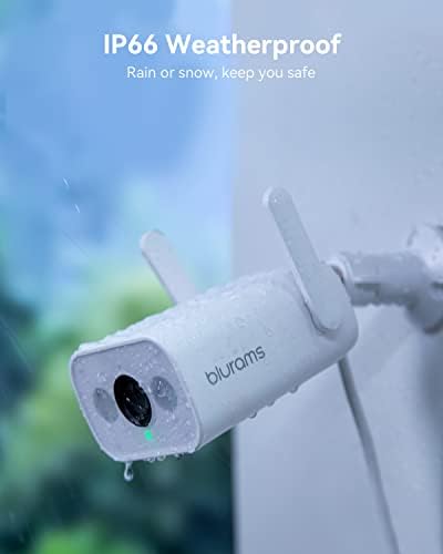 Câmera de segurança ao ar livre de Blurams 3MP, Wi-Fi fora das câmeras para segurança doméstica com detecção de movimento inteligente