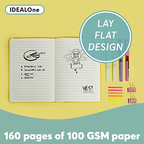 IdealOne Classic Hardcover forring Lined Notebook Journal - Para trabalho, casa, escola, 5,7 x 8 polegadas, 160 páginas, 100gsm,