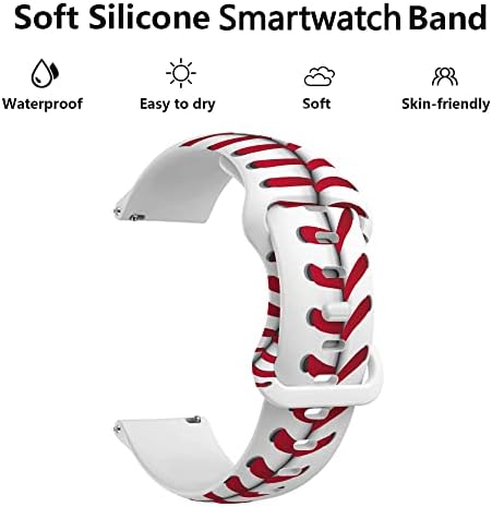 Relógio de beisebol Compatível para a Samsung Galaxy Watch 5/Galaxy Watch 4 40mm 44mm/Galaxy Watch 4 Classic 42mm 44mm, pulseiras de cinta de silicone para homens homens
