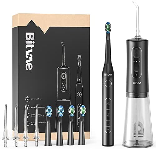 Escova de dentes elétrica Bitvae com fluxo de água, carga 4H Máximo de 30 dias de uso, 5 modos escova de dentes elétrica