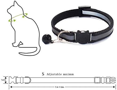 XPangle 6 PCS colarinho de gato com sino, colarinhos de nylon gatinhos colares mixados colares de gatinho 7.5-12in