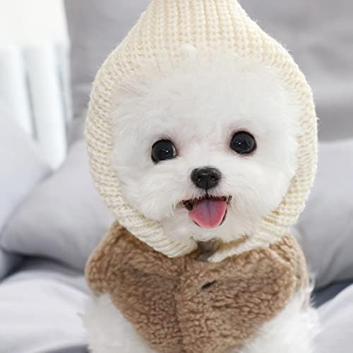 MJWDP Chapéus de malha com suéter de bola para cães inverno