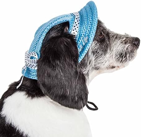 Pet Life ® 'Sea Spot Sol' Mesh Chapéu de cachorro com proteção contra cobertura UV - chapéus de estimação de cães de
