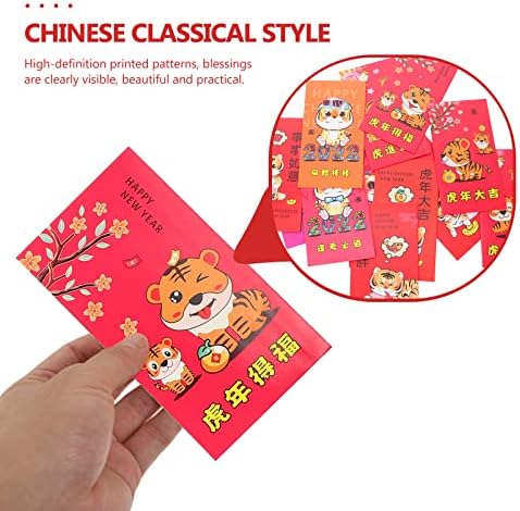 Envelopes de casamento AMOSFUN 24pcs Festival de primavera chinesa Pocket Red Pocket 2022 O ano do ano novo Red Envelope Pacotes de Luck Money Bags Gift Gift Chinese