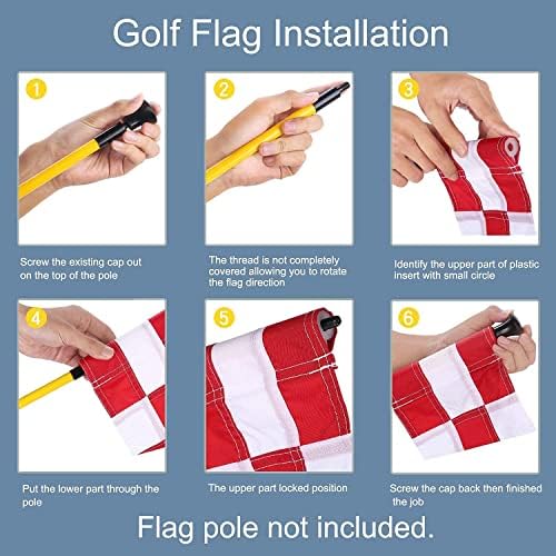 Kingtop Golf Flagstick Mini, Putting Green Flag for Yard, 3 pés Flagpole 2-Seção Design, bandeiras de golfe