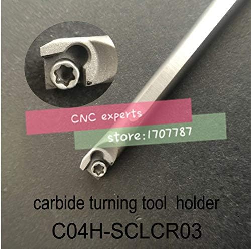 FINCOS 1PCS C04H-SCLCR03, Diâmetro da ferramenta de torneamento de carboneto 4mm Use Tungstênio Inserir CCGT03010202L-F