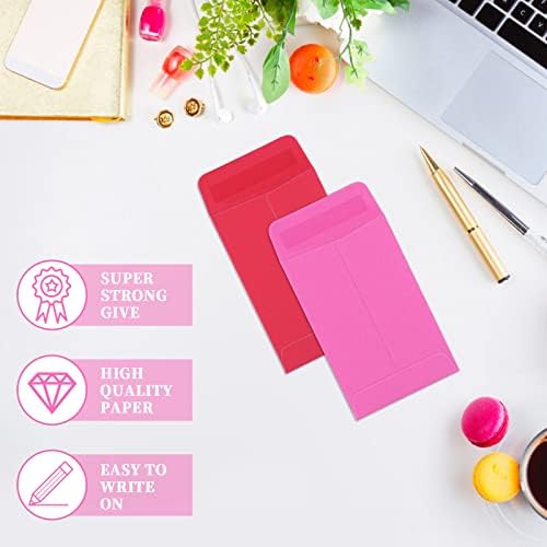 Swesara 100 Pacote pequenos envelopes de moedas, 2,25 x 3,5 envelopes de sementes minúsculas coloridas mini peças pequenas itens selos de armazenamento envelopes para um presente de jardim, escritório ou casamento