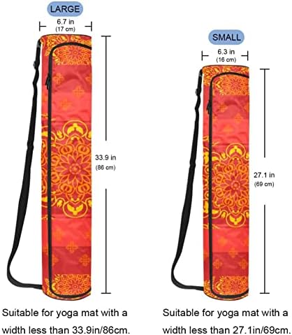 Bolsa de tapete de ioga, fundo ornamental em estilo indiano Exercício de ioga transportadora