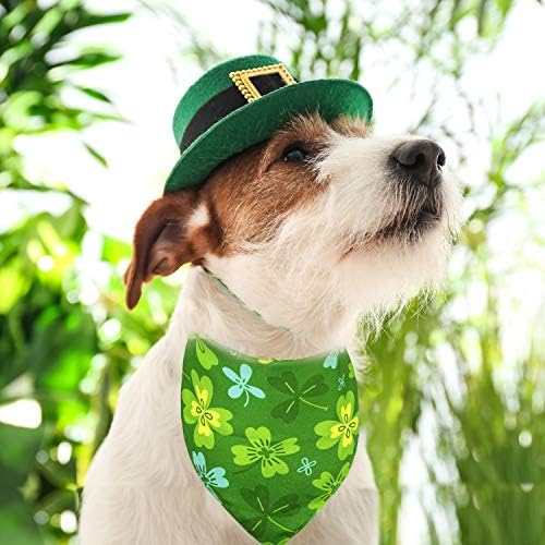 St. Patrick Dog Cat Bandana, férias irlandesas shamrock bandana cachecol para pequenos cães grandes cães cães gatos filhotes de animais de estimação