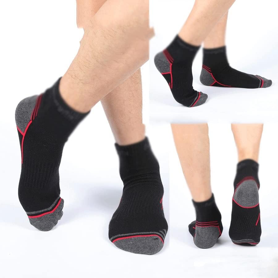 Wenlii 5 pares de meias masculinas de corrida de algodão ao ar livre compressão listrada de algodão preto meias de viagem