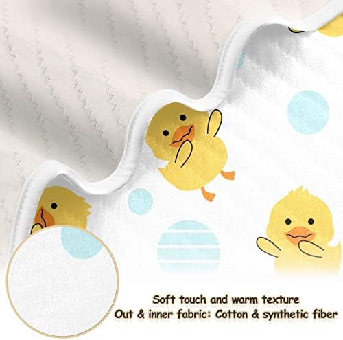 Clante de arremesso de patos amarelos dançando cobertor de algodão para bebês, recebendo cobertor, cobertor leve e macio