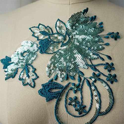 TJLSS Bordado verde de laca renda Apliques de costura de colarinho de flores vestido de noiva vestido de noiva DIY DIY