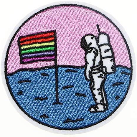 JPT - astronauta e bandeira nacional Appliques bordados Ferro/costurar em patches Badge Patch fofo de logotipo na camisa de