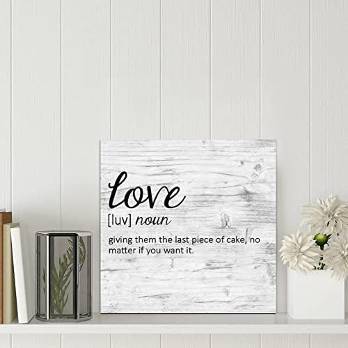 Sinais de madeira amor Definição Tipografia Sinais de madeira Funny Love Citação Decorações de parede para sala de estar Arte