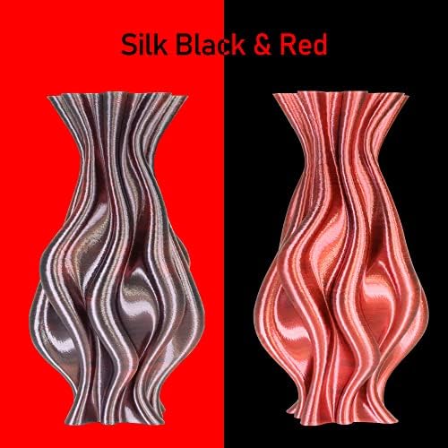 Mika3d 2 cores em 1 filamento de seda preto vermelho 3d, 1kg 2,2 libras Material de impressão 3D com cores duplas dicromáticas