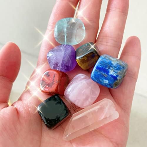 Star Pendulum Gráfico tapete com 1 colar de pêndulo com doações de cristal e 8 peças Chakra Stones, Livro de mensagens metafísicas