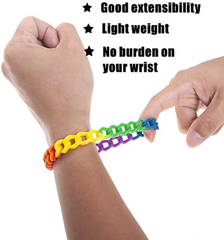 Muka 12 PCs Link de arco -íris Bracelets de silicone para lésbicas/gays/bissexual/transgênero orgulho, pulseiras LGBTQ para