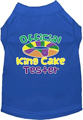 Taster de torre de bolo king impressão mardi gras cão camisa cinza Med