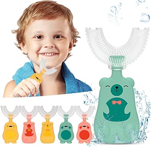 Escova de dentes de criança infantil de dentes u em forma de 360 ​​° de limpeza de limpeza completa massagem de dentes de dentes de