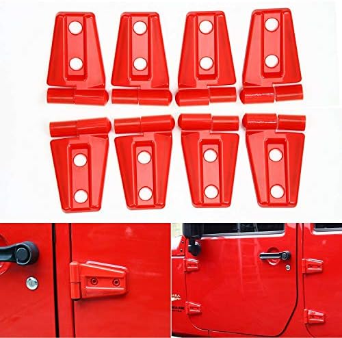 8pcs Red Abs Door lateral da porta do protetor Tampa para Jee Wrangler CJ TJ JK 2007+