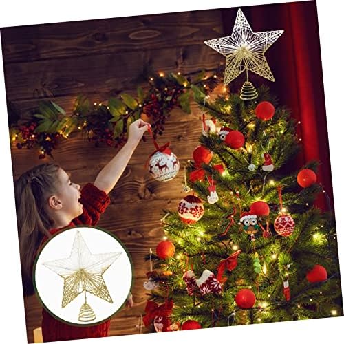 ABOOFAN 2PCS Gradiente Treça Top Star Decoração de casamento Natividade Ornamentos de natividade decoração de natividade Decoração de mão árvore de Natal Topper estrela decorativa de Natal Tree Star Manual