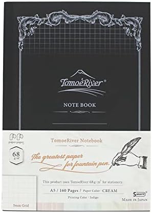 Sakae テクニカル ペーパー Tomoe River FP Notebook, 5,85 x 8,27, 160 páginas, 5 mm, 68 gsm, creme, 1 ea.