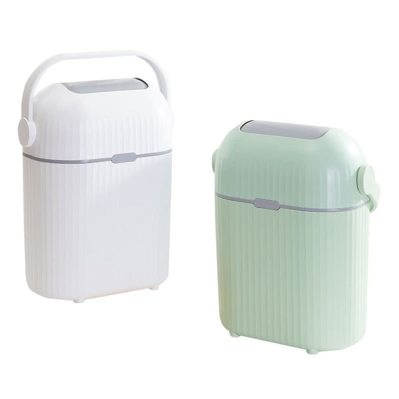 Bkdfd portátil shake tampa anti-odor lixo selado lata doméstica banheiro quarto alça de vedação de plástico bucket de armazenamento