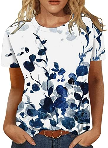 Camisetas de manga curta para feminino para feminino e outono colorblock impressão de colorblock fit lounge tops