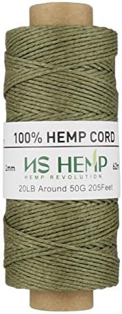 Ns hemp】 Sustainable Hemp Cord Spool para jóias Fazendo colares de pulseiras Decoração de presentes Artes e muito mais - 1mm 62m