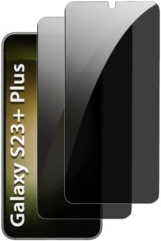 NBIEFUNY [2 pacote Galaxy S23 Plus Protetor de tela de privacidade, [suporte a impressão digital] [cobertura completa] Protetor de tela de vidro temperado anti -espião para Samsung Galaxy S23 +/ S23 Plus