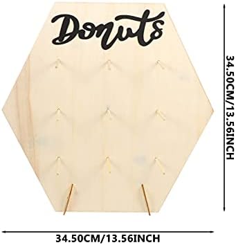 Conjuntos de casamentos doiTool 2 conjuntos exibem suporte de donut de madeira para exibir 9 donuts Donut Display