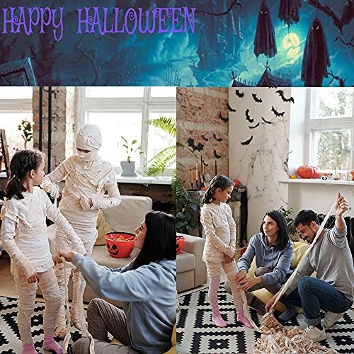 Halloween Mummy Bandage Wrap for Party Photo, Zombie Auto Adesivo Gaze Bandage Roll para figurino de cosplay, Photography Props 2 Rolls