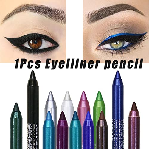 Xiahium 1pc Gel Eyeliner Shimmer Shimmer impermeável à prova d'água à prova de sumdge forte pigmentado por longa duração colorida colorida olho de maquiagem lápis