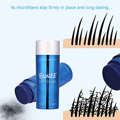 Escovalhador de perda de cabelo em pó, 4 cores de fibra de fibra de cabelo Cabelo de cabelo corretivo de cabelo mais cheio de densa com pente profissional de cabelo