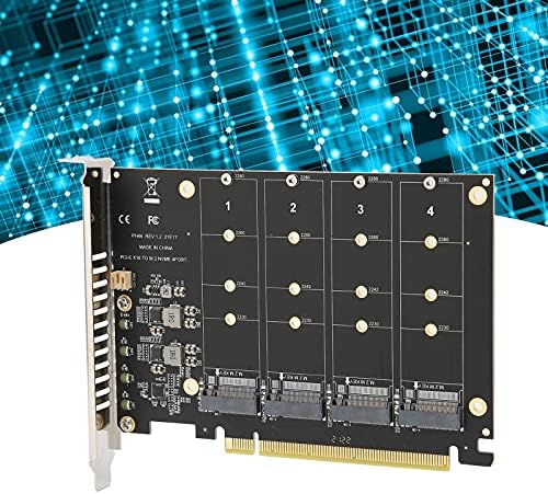 M.2 NVME SSD para PCI E 4.0 X16 Adaptador, 4 Port M.2 NVME SSD para PCIE X16 M CARTA Adaptadora de chave 4 x 32 Gbps Suporte Disco rígido M.2 NVME Protocolo SSD / M.2 Equipamento PCIE