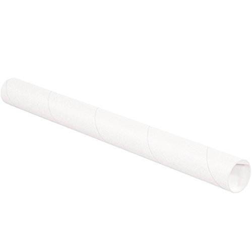 Tubos de correspondência de suprimentos de pacote superior com tampas, 2 x 48, branco
